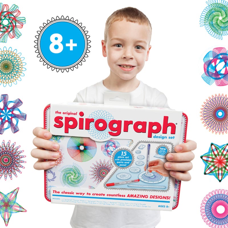 Spirograph Design Set Collectors Tin - Arts and Crafts, Kids Toys, Art Supplies, Craft Supplies, Drawing Kit, Spiral Art, Classic Gear Design Kit, Pens, Design Sheet Included, Ages 8 and Up - Image 5